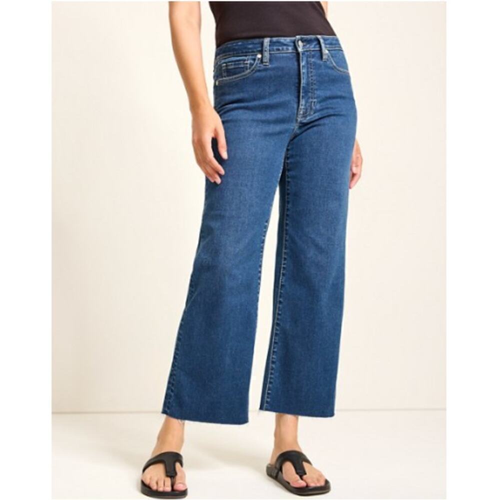 Tommy Bahama Women's Sunset Blue High Rise Cropped Wide-Leg Jeans Size 4